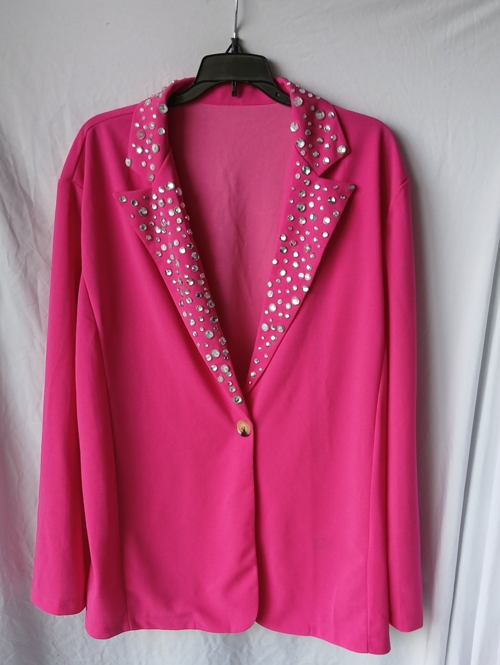 SHEIN Fuchsia Blazer with Sparkley Silver Bling Embellishments